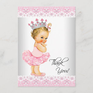 Tutu Princess Baby Shower Thank You Card