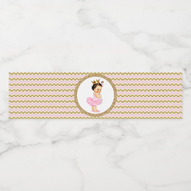 Tutu Princess Baby Shower Water Bottle Labels (Single Label)