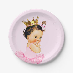 Tutu Princess Ballerina Baby Shower Paper Plate