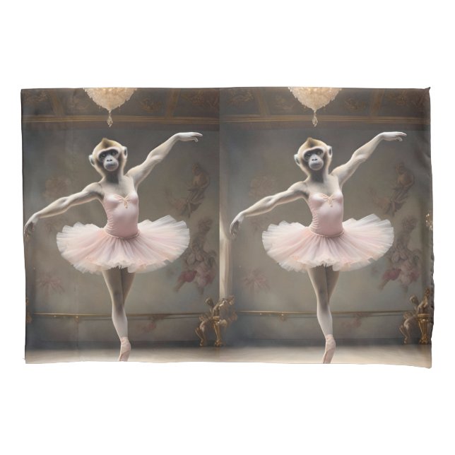"Tutu-rrific! The Gibbon's Graceful Pirouette" Pillowcase (Front)