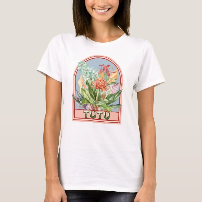 Tutu Vintage Floral Grandmother T-Shirt (Front)
