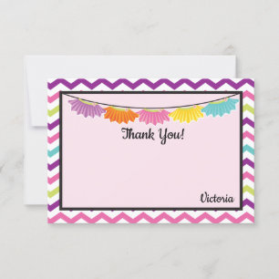 Tutus chevron thank you note card