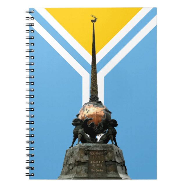 TUVA - Center of Asia Monument and Flag notebook (Front)