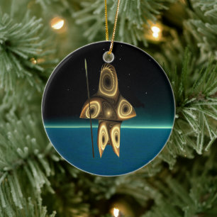 Tuvaaq - Fractal Inuit Hunter Ceramic Tree Decoration
