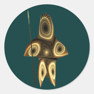 Tuvaaq - Fractal Inuit Hunter Classic Round Sticker