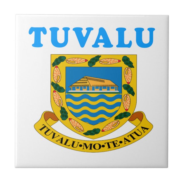 Tuvalu Coat Of Arms Designs Tile (Front)