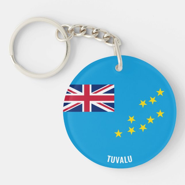 Tuvalu Flag Charming Patriotic Key Ring (Front)