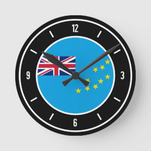Tuvalu Flag Elegant Round Clock