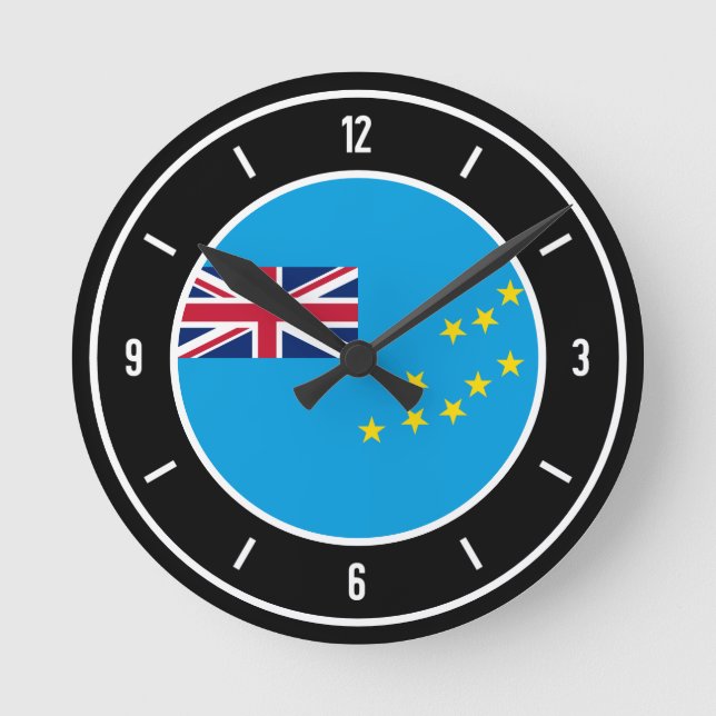 Tuvalu Flag Elegant Round Clock (Front)