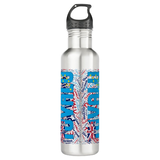 Tuvalu Flag Patriotic 710 Ml Water Bottle (Front)