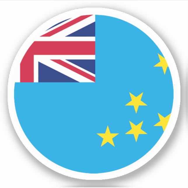 Tuvalu Flag Round Sticker (Front)