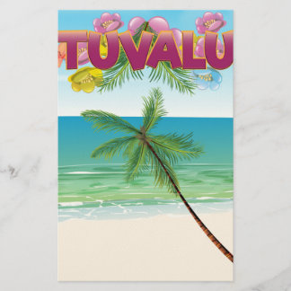 Tuvalu Island travel poster Stationery