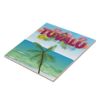 Tuvalu Island travel poster Tile