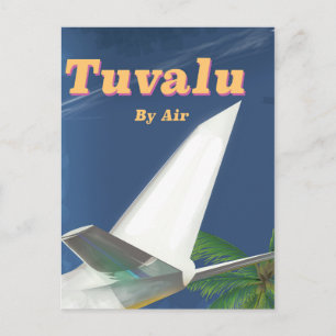 Tuvalu Vintage style travel poster Postcard