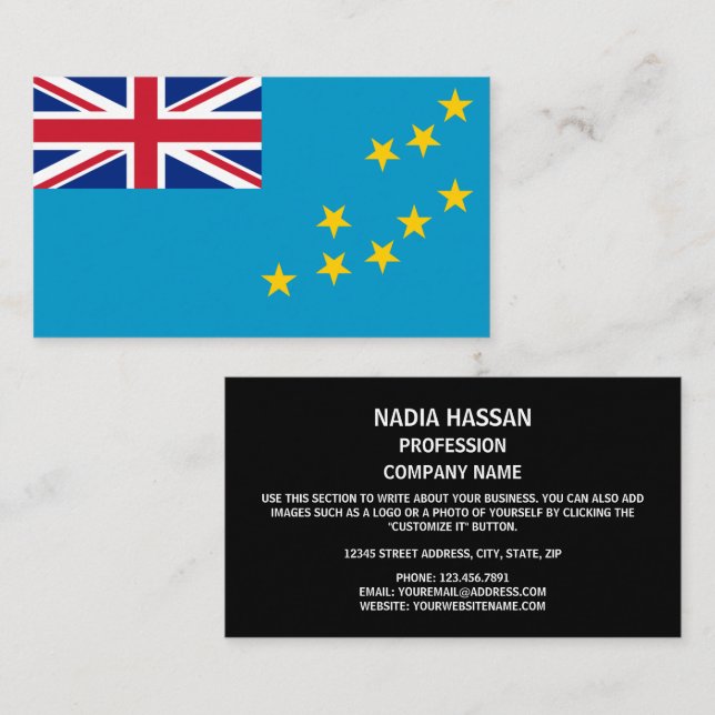 Tuvaluan Flag, Flag of Tuvalu Business Card (Front/Back)