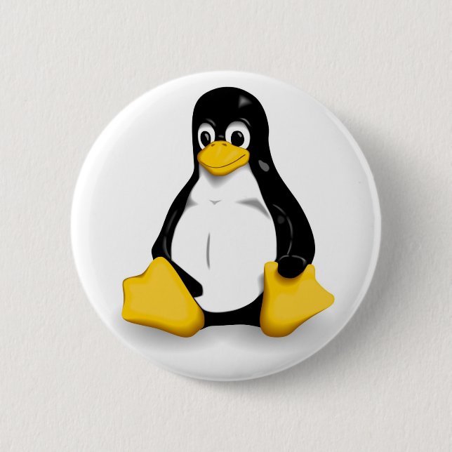 Tux 6 Cm Round Badge (Front)