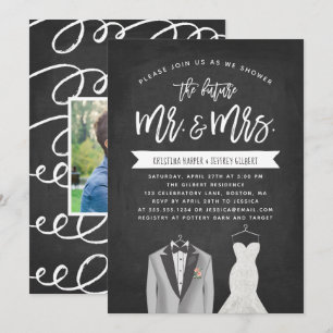 Tux and Dress Couples Wedding Shower Invitation