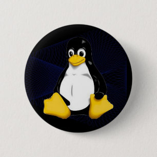 TUX Blue Sobel 6 Cm Round Badge
