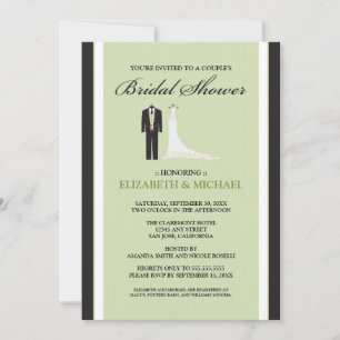 Tux & Gown Couple's Bridal Shower Invitation