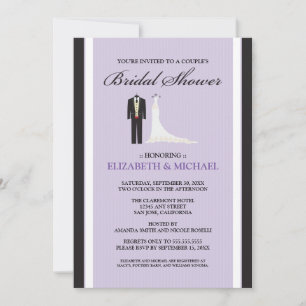 Tux & Gown Couple's Bridal Shower Invitation