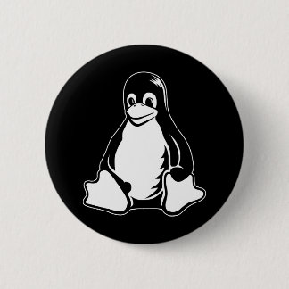 Tux Penguin - (Linux, Open Source, Copyleft, FSF) 6 Cm Round Badge