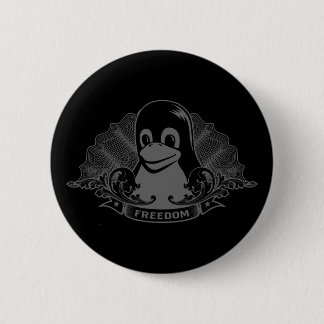 Tux Penguin - (Linux, Open Source, Copyleft, FSF) 6 Cm Round Badge