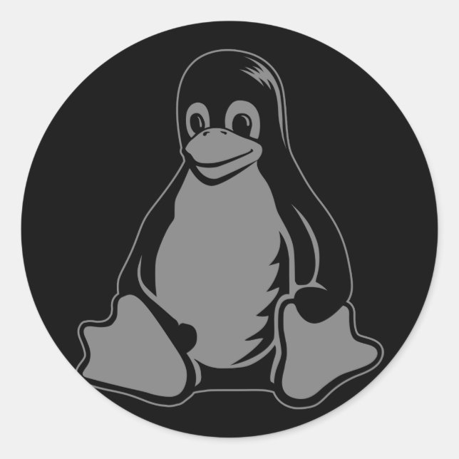 Tux Penguin - (Linux, Open Source, Copyleft, FSF) Classic Round Sticker (Front)