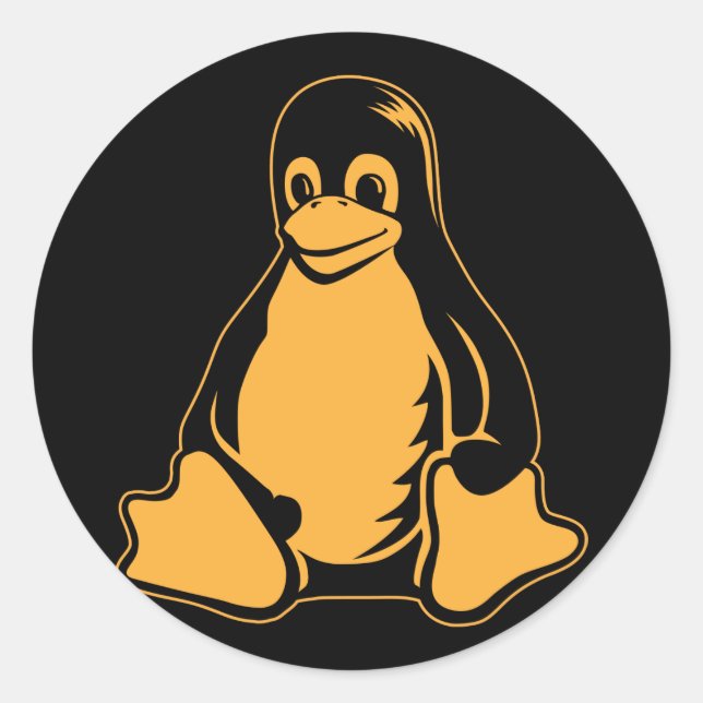 Tux Penguin - (Linux, Open Source, Copyleft, FSF) Classic Round Sticker (Front)