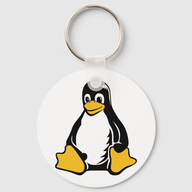 Tux Penguin - (Linux, Open Source, Copyleft, FSF) Key Ring (Front)