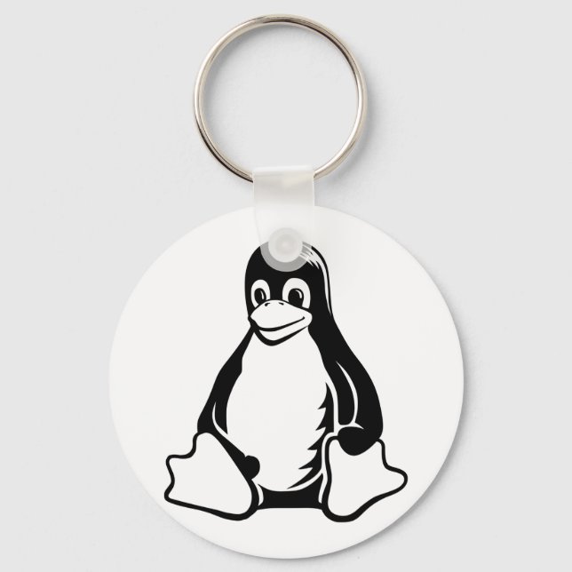 Tux Penguin - (Linux, Open Source, Copyleft, FSF) Key Ring (Front)