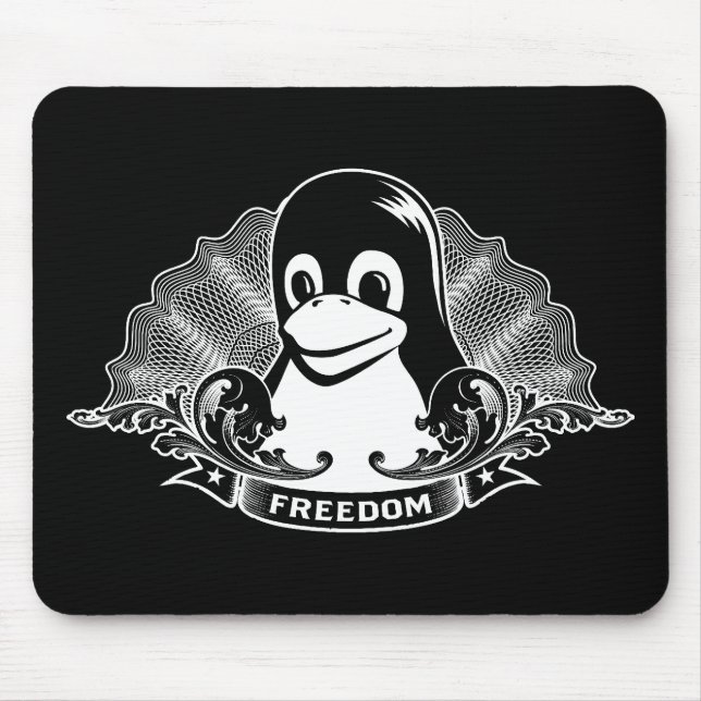 Tux Penguin - (Linux, Open Source, Copyleft, FSF) Mouse Mat (Front)