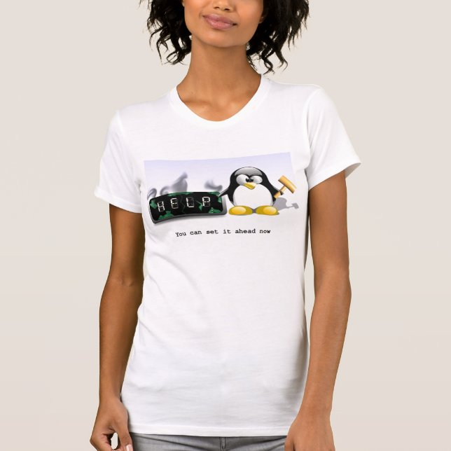 Tux-smash-clock T-Shirt (Front)