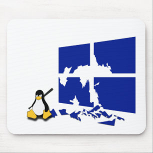 Tux the Linux Penguin Gets Mediaeval Mouse Mat