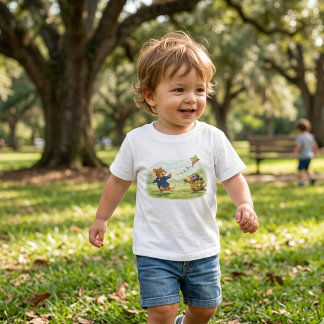 Tux & Twitch Meadow Kite Adventure Toddler T-Shirt
