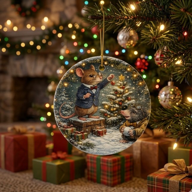 Tux & Twitch Winter Woodland Ceramic Tree Decoration (Creator Uploaded)