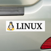 Tux with Linux Bumper Sticker (On Car)