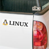 Tux with Linux Bumper Sticker (On Truck)