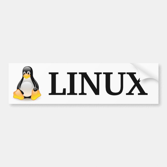 Tux with Linux Bumper Sticker (Front)