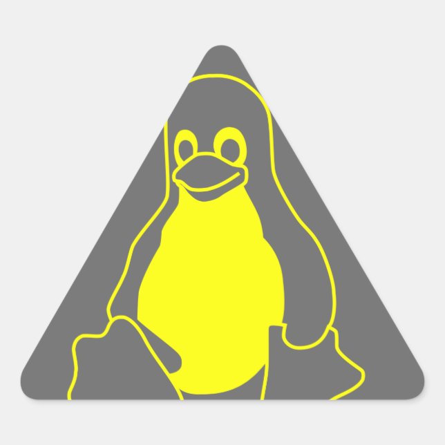 Tux yellow on grey triangle sticker (Front)