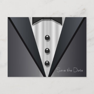 Tuxedo and Dress Save The Date Announcement Postcard