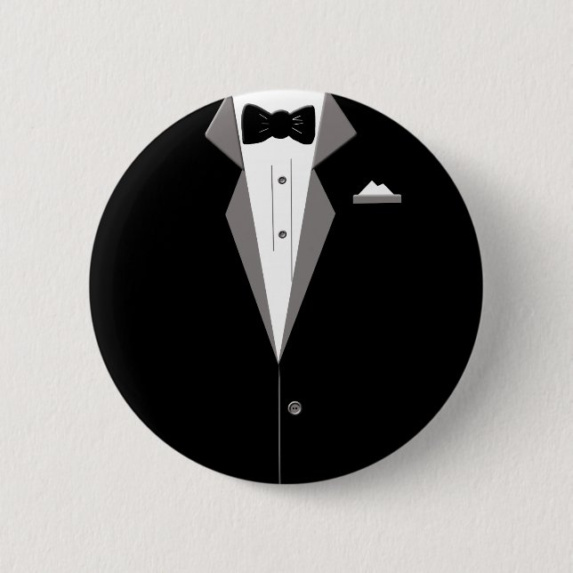 Tuxedo Art 6 Cm Round Badge (Front)