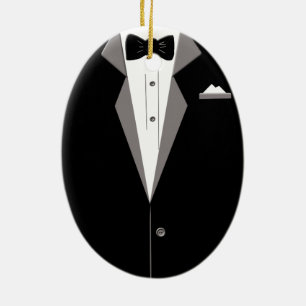 Tuxedo Art Ceramic Tree Decoration