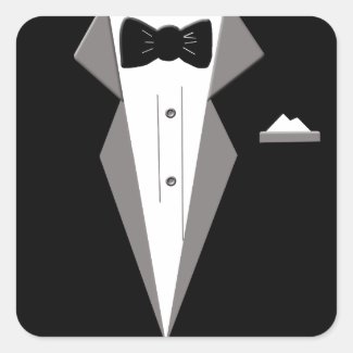 Tuxedo Art Square Sticker