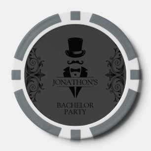 Tuxedo Bachelor Party Grey Poker Chips