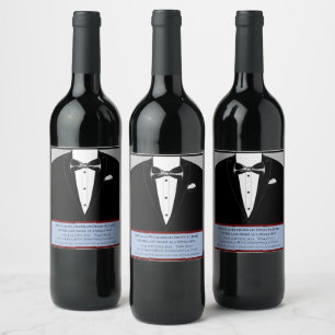Tuxedo bachelor party invitation labels
