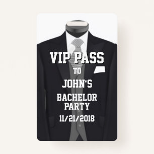 Tuxedo Bachelor Party VIP Badge ID Badge