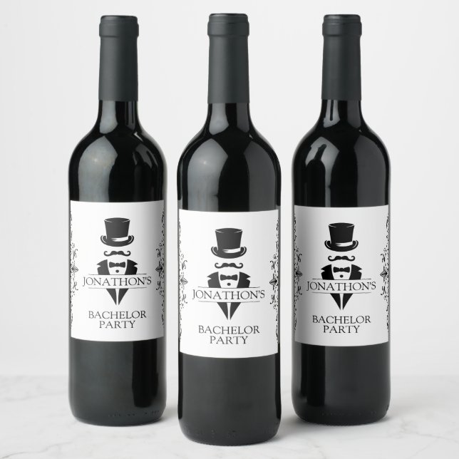 Tuxedo Bachelor Party Wine Label (Bottles)