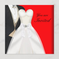 Tuxedo Ball Gown Black Tie Party Invitations