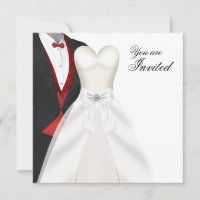 Tuxedo Ball Gown Black Tie Party Invitations