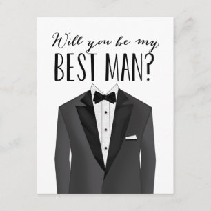 Tuxedo Best Man   Groomsman Invitation